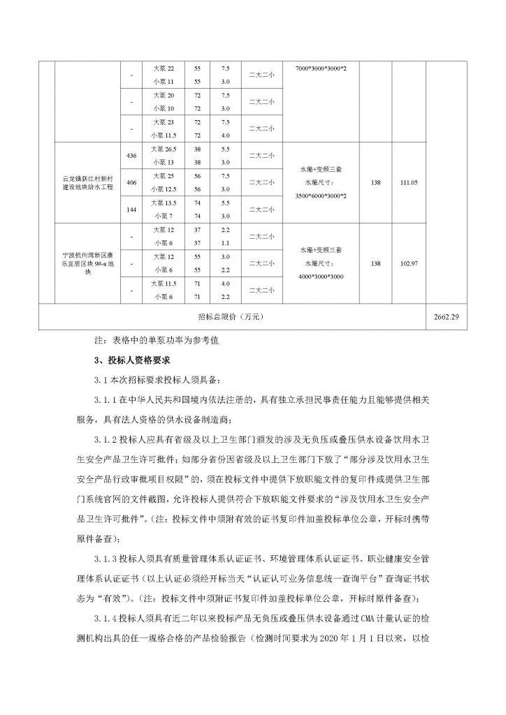 宁波市自来水工程建设有限公司2021年度供水设备采购项目（第二批）招标公告