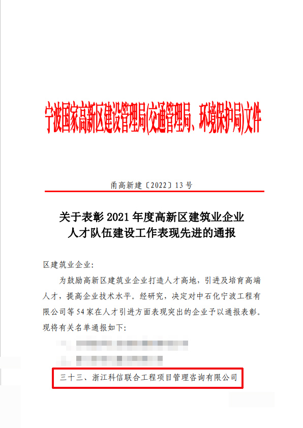 捷报频传，公司斩获高新区建筑业先进企业四大奖项